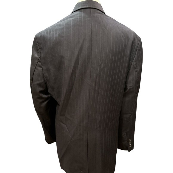 Lauren Ralph Lauren Charcoal Gray Striped 100% Wool Sport Coat/Suit Jacket 42R - Picture 2 of 6